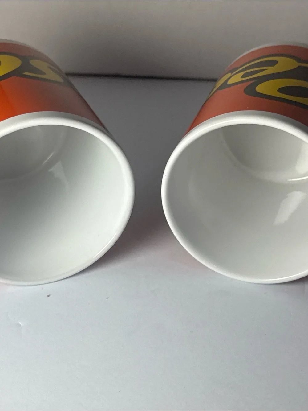 Orange Ceramic Logo Mug with Yellow Accent - Unbranded